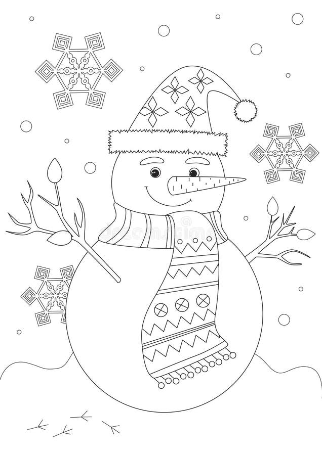Coloring Page With A Snowman As A Concept Of Christmas Winter Cold Outline Vector Stock Illustration For Print In Format Stock Vector Illustration Of Merry Abstract Coloring Page With A Snowman As A Concept Of Christmas Winter Cold Outline Vector Stock Illustration For Print In Format Stock Vector Illustration Of Merry Abstract