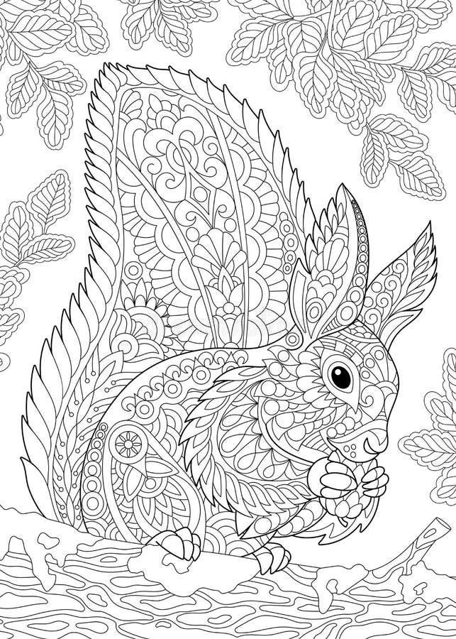 Squirrel Coloring Book For Adults: Stress relief Coloring Book For Grown  ups, Containing 30 Hand Drawn Paisley, Henna and Zentangle Squirrel  Coloring (Paperback)