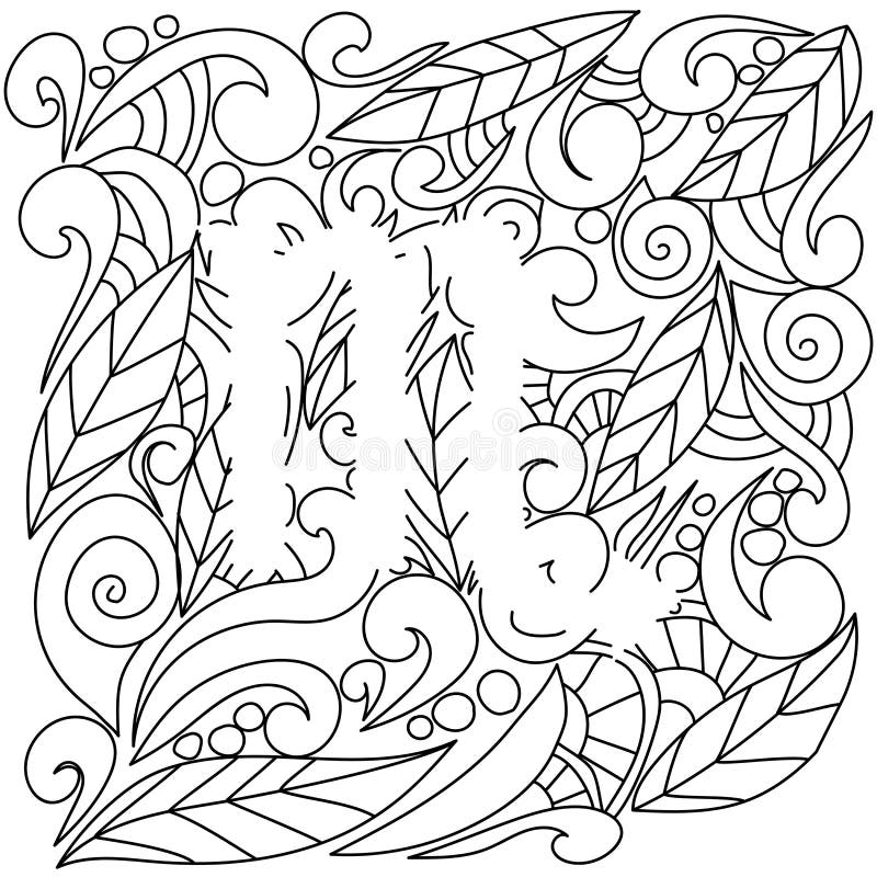 Coloring Page Using Negative Space, Silhouette of Scorpio Zodiac Sign ...