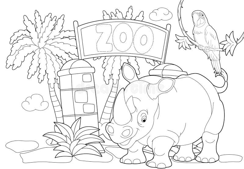 coloring page the zoo illustration for the children stock illustration illustration of coloring clip 36301566