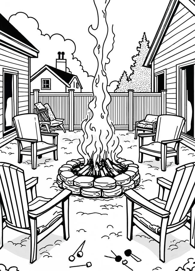 bonfire coloring page