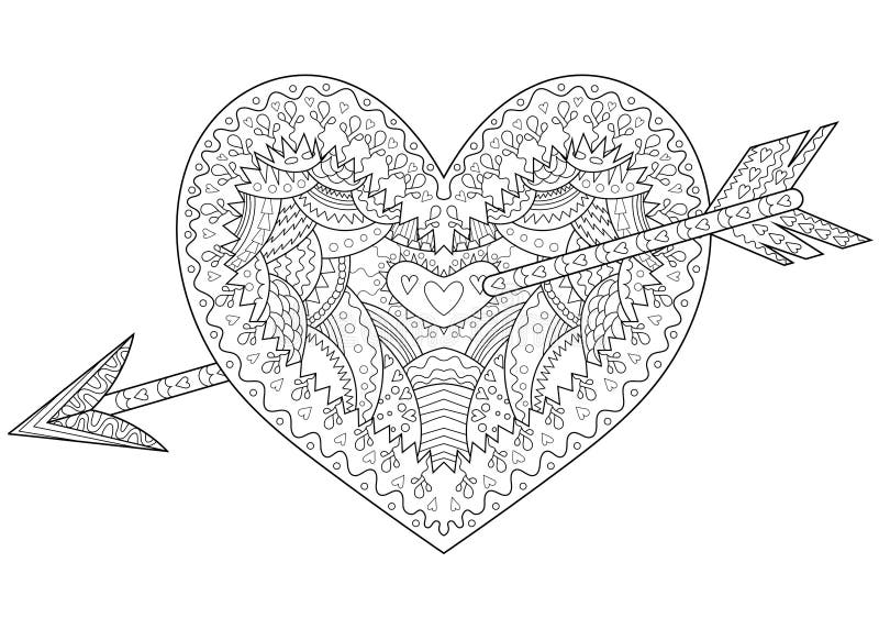 Coloring Pages For Adult With Heart Stock Illustration Illustration Of Fairytale Colouring 171285904