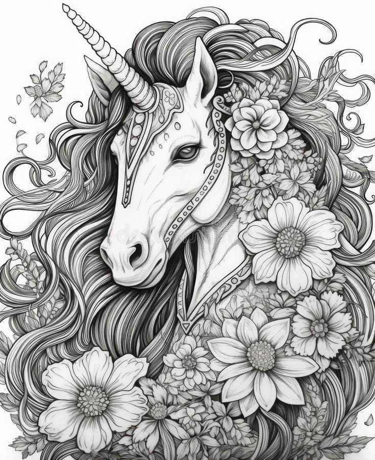 unicorns coloring pages for adults