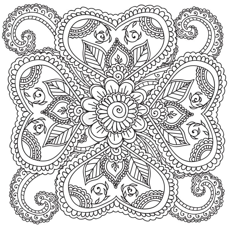 coloring pages for adults henna mehndi doodles abstract