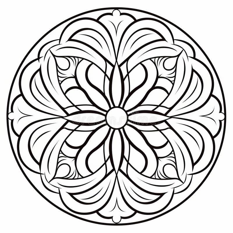 Art Nouveau Mandala Coloring Page with Biblical Motifs Stock