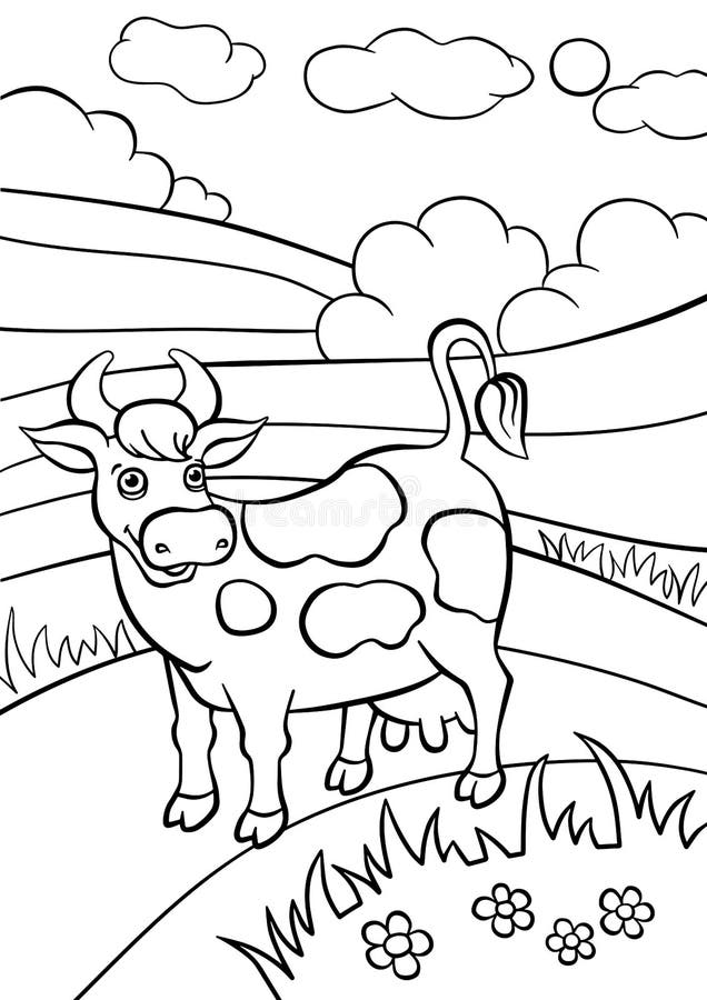 Happy Farm Big Coloring Page Stock Illustration - Download Image