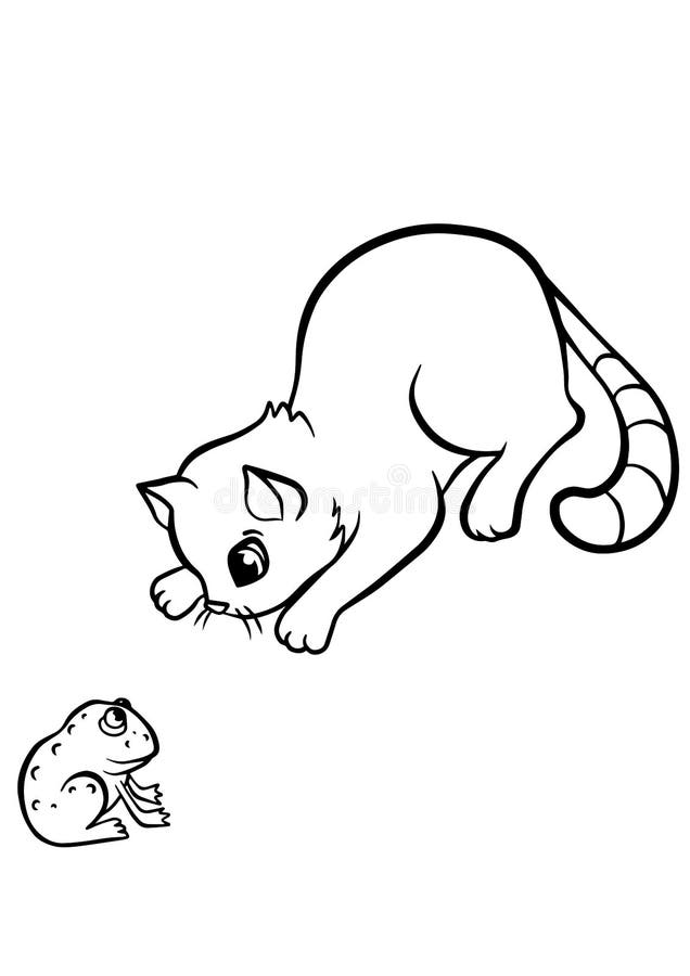Download Coloring Pages. Animals. Little Cute Cat. Stock Vector ...