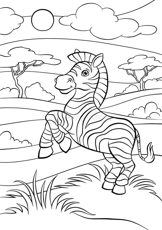 https://thumbs.dreamstime.com/b/coloring-pages-animals-little-cute-zebra-stands-smiles-71205071.jpg
