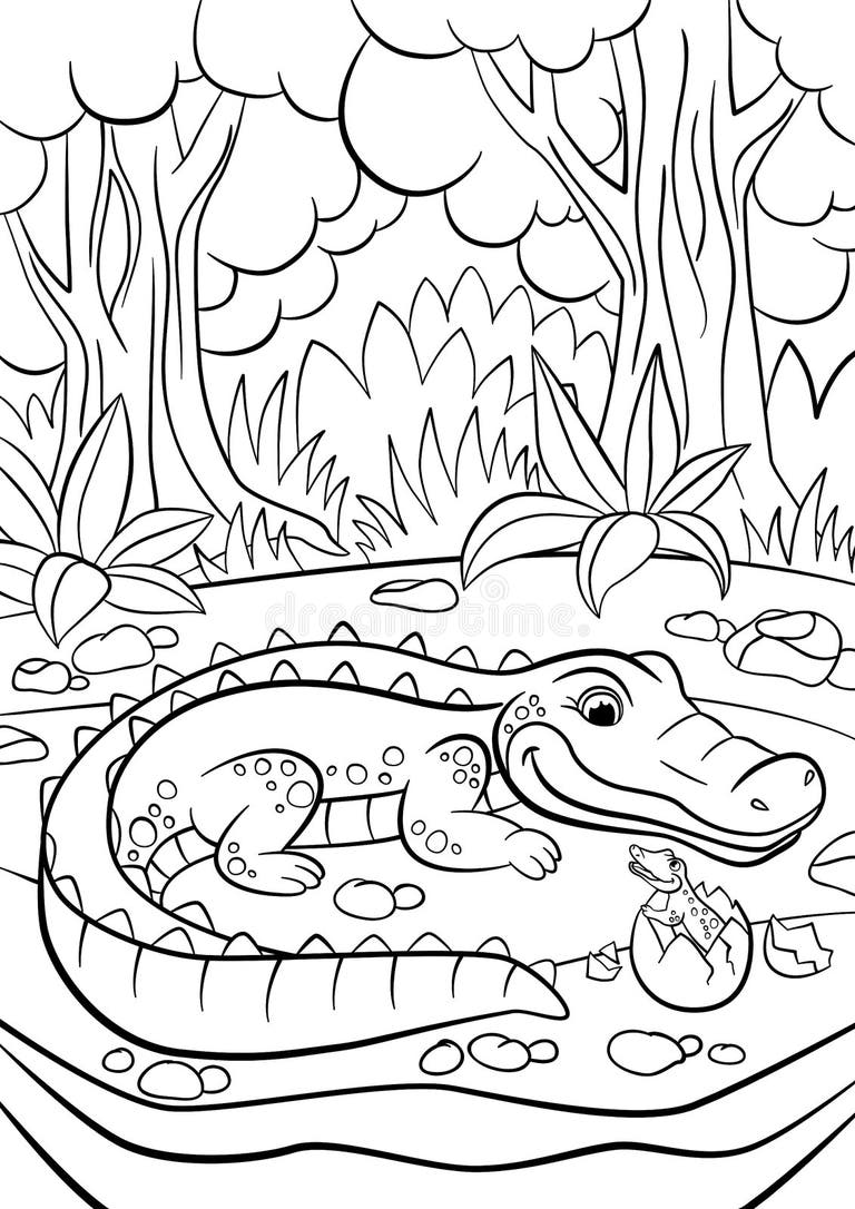 Coloring Page Alligator Stock Illustrations – 442 Coloring Page ...