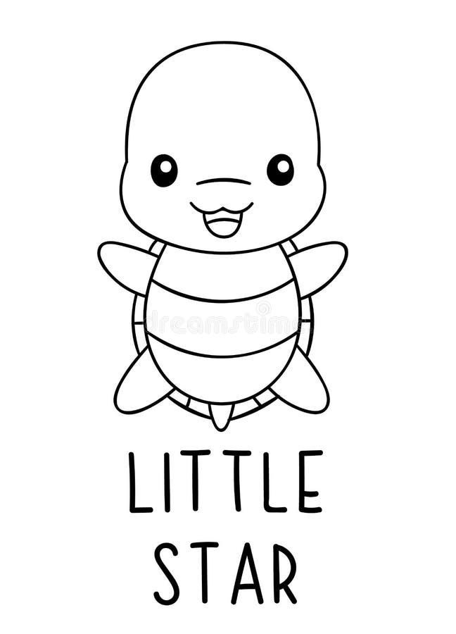 coloring pages black and white cute kawaii hand drawn