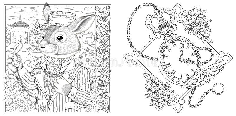 Bunny Coloring Adult Stock Illustrations – 20 Bunny Coloring ...