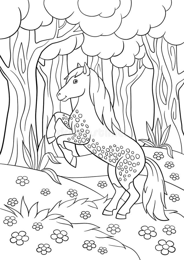 Cute Horse Colt Coloring Page Stock Illustrations – 71 Cute Horse Colt ...