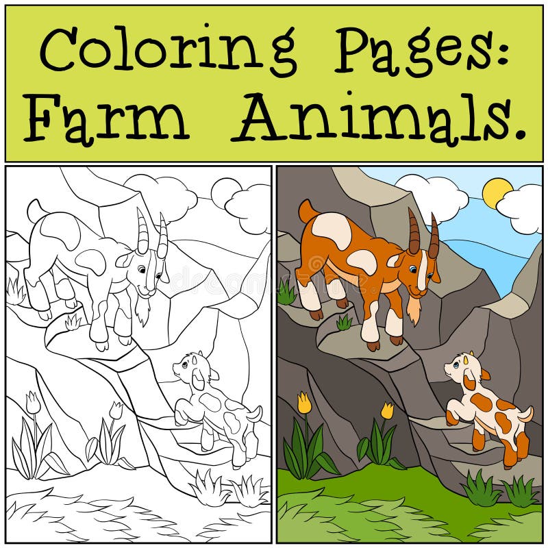 https://thumbs.dreamstime.com/b/coloring-pages-farm-animals-father-goat-his-little-baby-cute-rocks-73498146.jpg