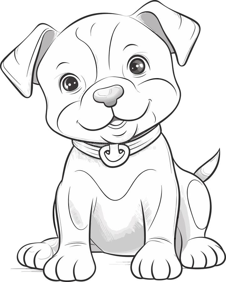 Five Cute Puppies Coloring Sheets for Instant Download 