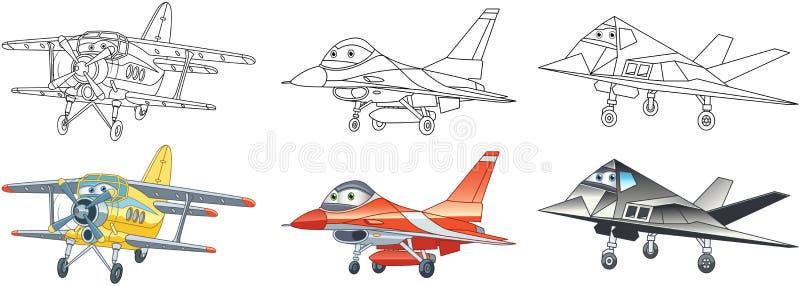 Coloring Pages for Kids. Airplanes Stock Vector   Illustration of ...