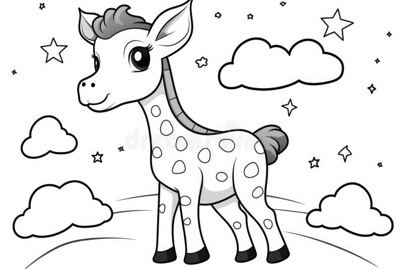 Giraffe Colouring Pages Stock Illustrations – 90 Giraffe Colouring