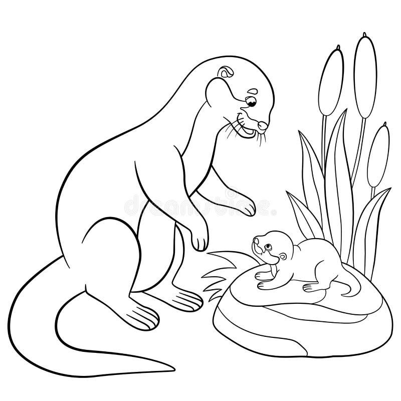 cute otter coloring pages