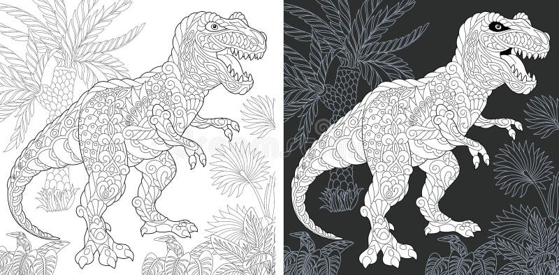 Dinosaur Tyrannosaurus Rex Coloring Pages Stock Illustration Dinosaur Tyrannosaurus Rex Coloring Pages Stock Illustration