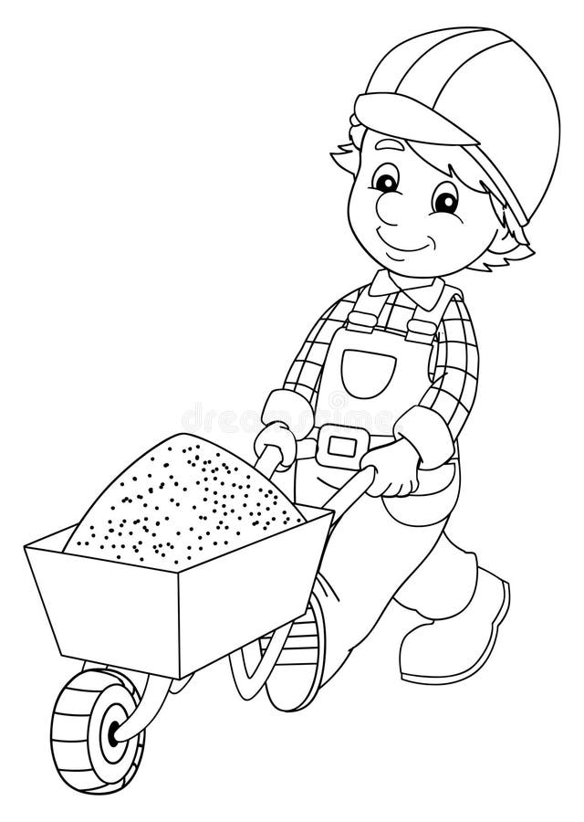 The Coloring Plate - Construction Worker - Illustration for the