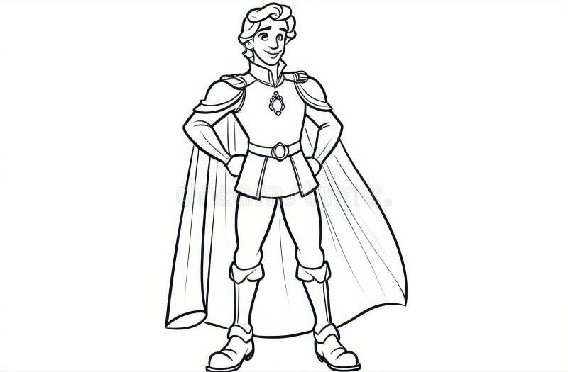 Coloring Sheet of a Prince stock illustration. Illustration of royal