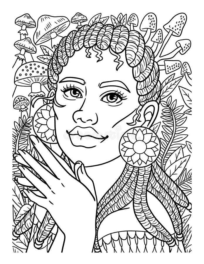 Desenho para colorir de florista afro-americana