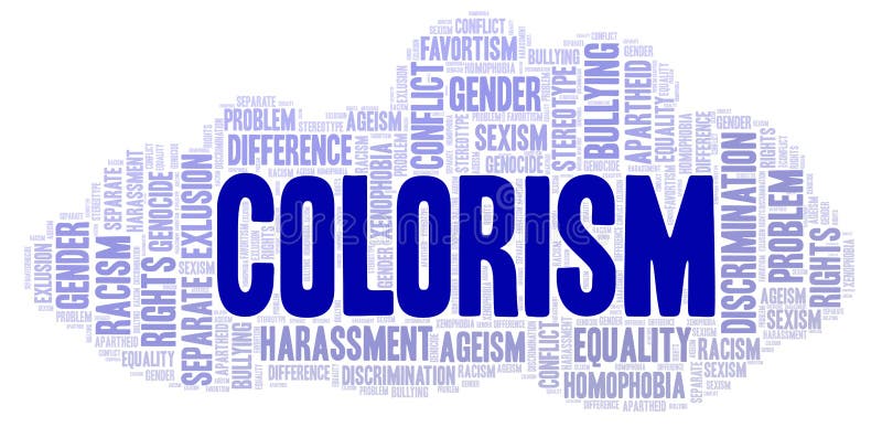 Colorism - tipo de discriminação - nuvem da palavra ilustração royalty free Colorism - tipo de discriminação - nuvem da palavra ilustração royalty free