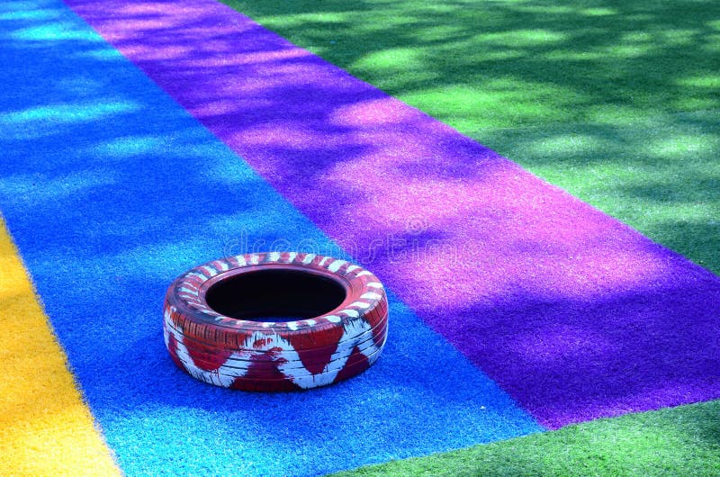 Colors athletics track stock image. Image of colors, playground 45383909