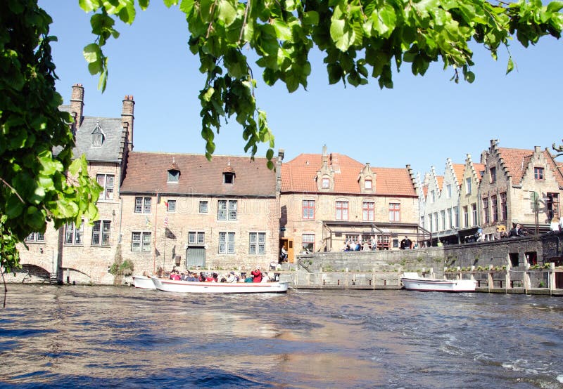 Colors of Bruges during Spring Stock Image - Image of european ...