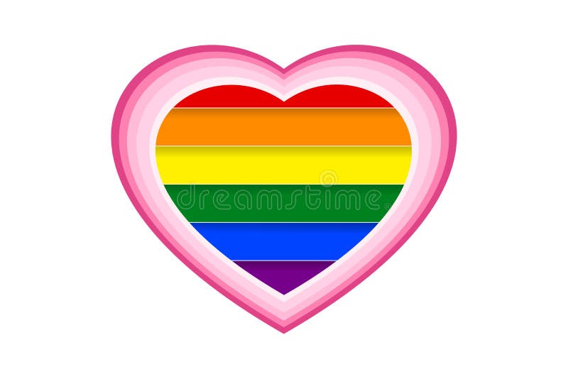 Colorful rainbow striped behind white heart shape in paper cut style. Vector illustration, EPS10. royalty free illustration Colorful rainbow striped behind white heart shape in paper cut style. Vector illustration, EPS10. royalty free illustration