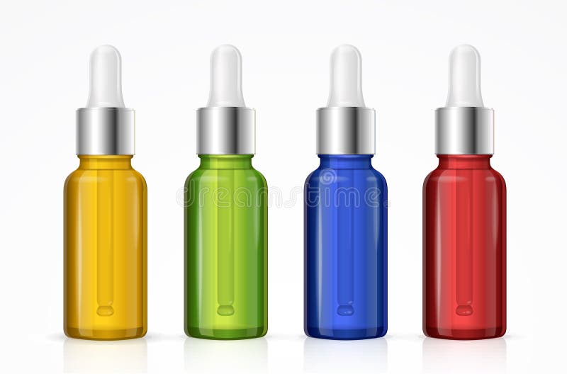 Coloré réglé de bouteille de compte-gouttes Vecteur illustration stock Coloré réglé de bouteille de compte-gouttes Vecteur illustration stock