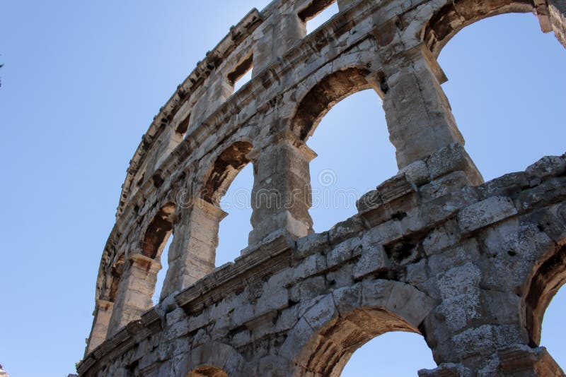 Coloseum w pula, Chorwacja obraz royalty free