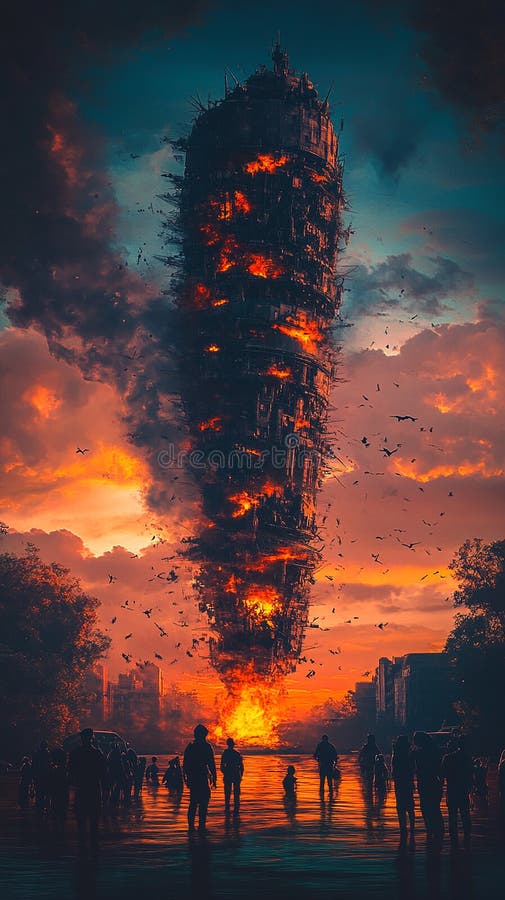 Colossal Alien Spacecraft Parked in the Shadow of an Unknown Planet stock images