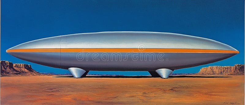 Colossal Alien Spacecraft Parked in the Shadow of an Unknown Planet stock images