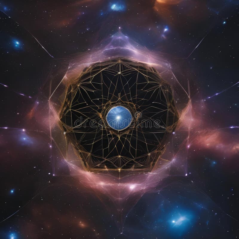 A colossal cosmic arachnid, spinning interstellar webs that connect distant realms of the universe3 stock illustration