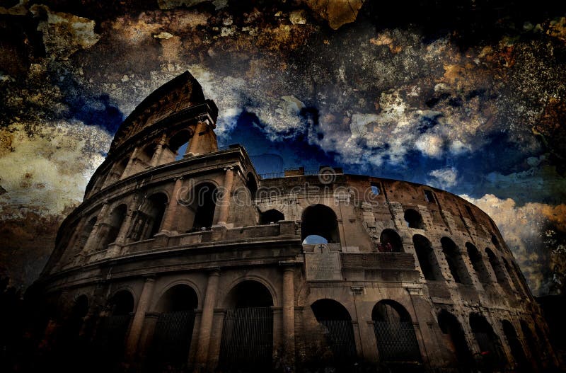Colosseo di Grunge a Roma, Italia fotografia stock libera da diritti Colosseo di Grunge a Roma, Italia fotografia stock libera da diritti