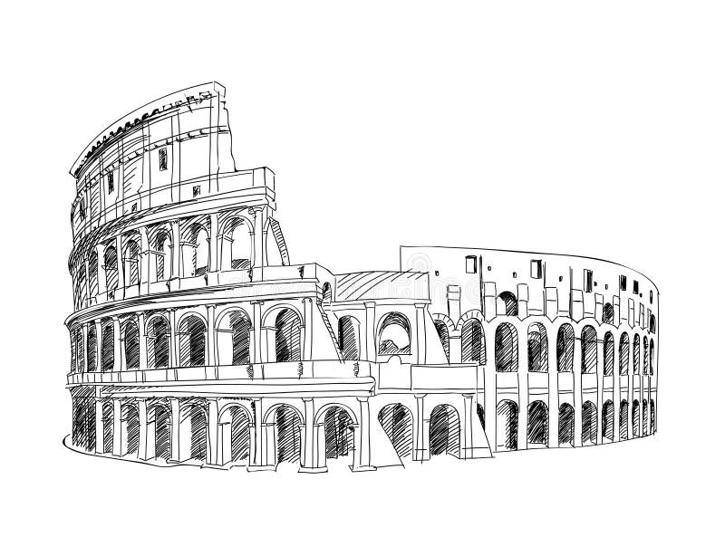 Colosseo a Roma, Italia illustrazione vettoriale Colosseo a Roma, Italia illustrazione vettoriale