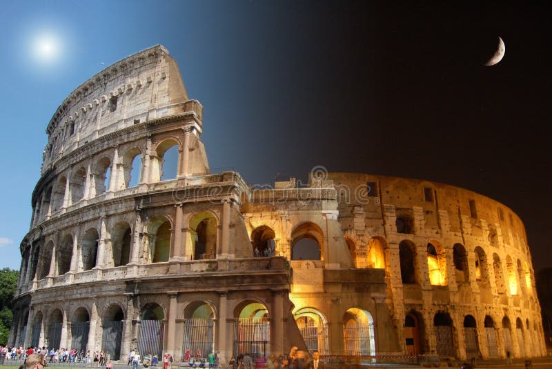 Colosseo, dal giorno alla notte.