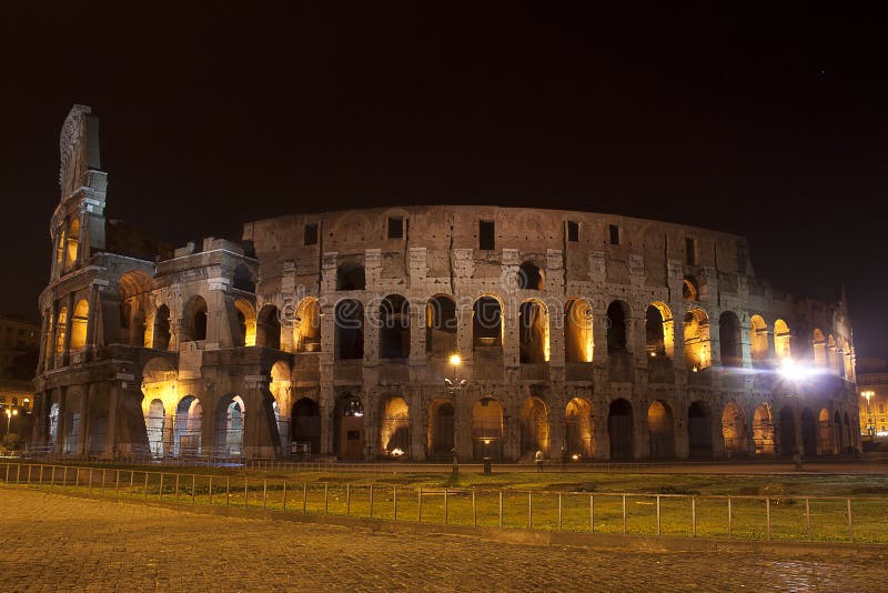 The Colosseum - Night view stock photos The Colosseum - Night view stock photos
