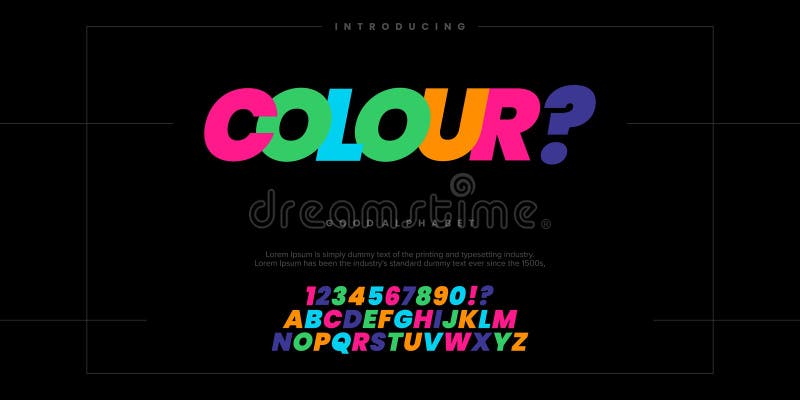COLOUR Abstract minimal modern alphabet fonts vector illustration royalty free illustration