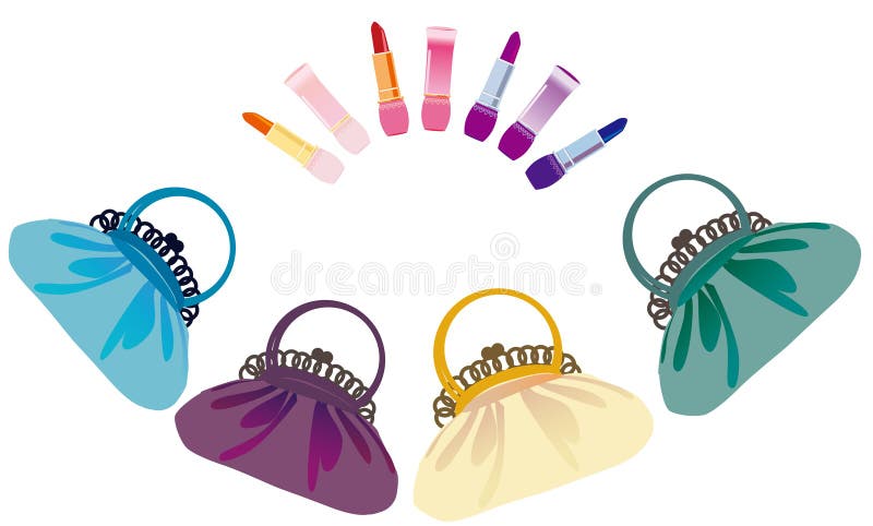 Colour bags and lipstick