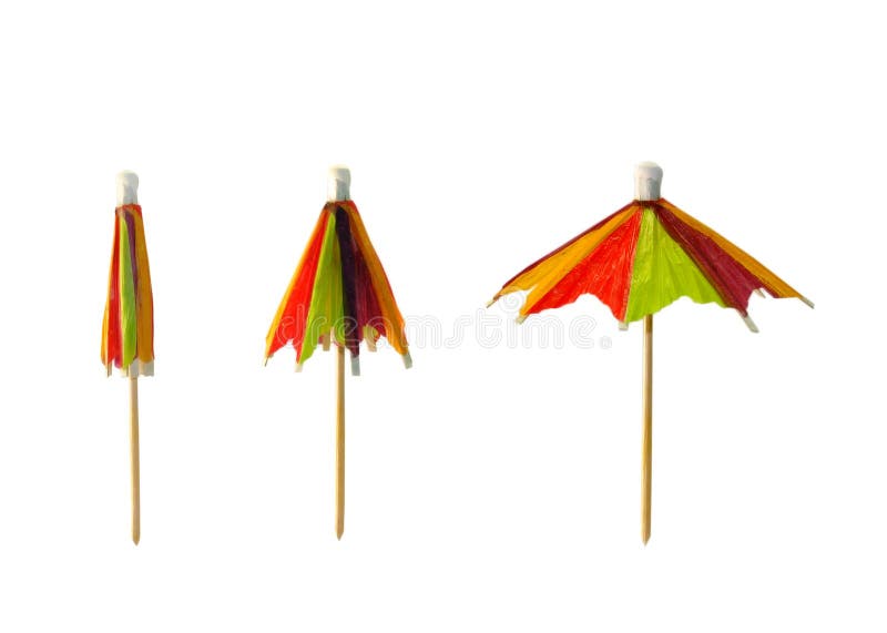Colour cocktail umbrella