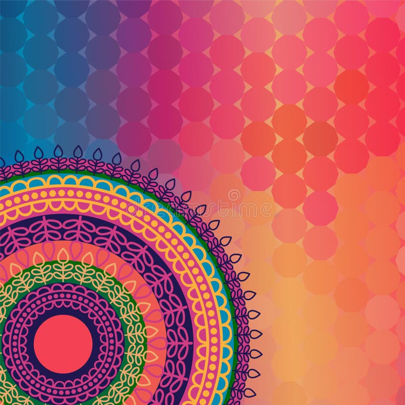 Colour Henna Mandala Background vector illustration Colour Henna Mandala Background vector illustration