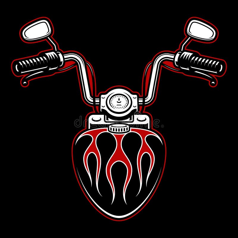Colour Motorcycle Handlebar Vector Illustration Stock Illustration