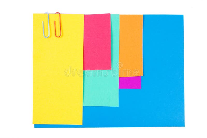 Colour paper with a paper clip