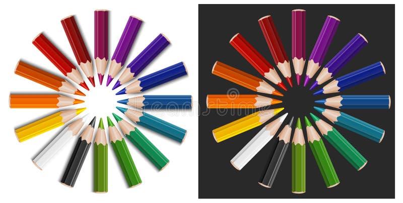 Colour pencils in circle