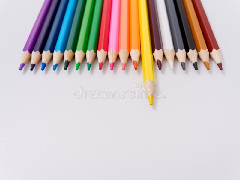 Colored Pencils Sharpened On A White Background Stock ...