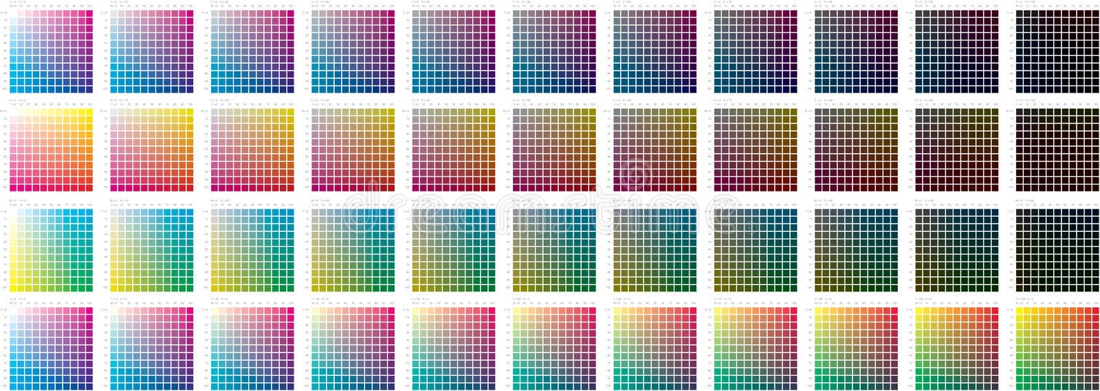 Color Chart. Print Test Page. Color Numbers or Names. RGB, CMYK ...