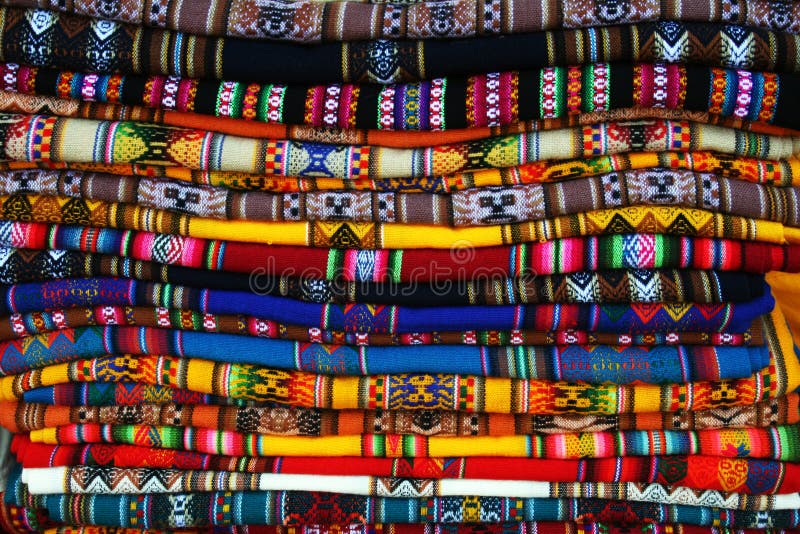 Coloured bolivians tablecloths