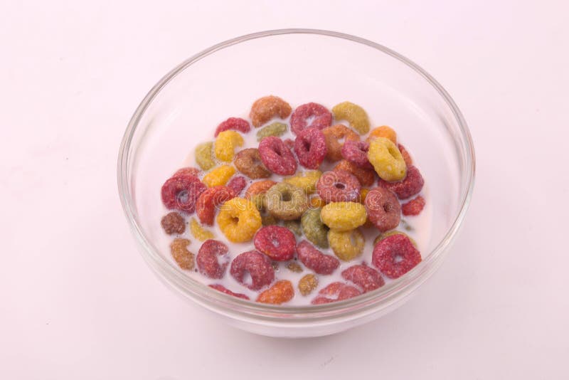 Coloured cereal with milk , breakfast meal royalty free stock image Coloured cereal with milk , breakfast meal royalty free stock image
