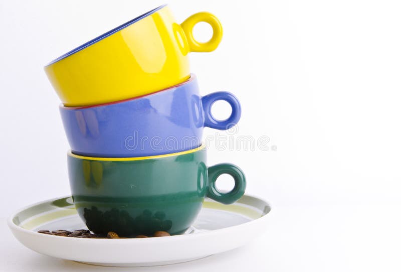 Coloured coffee mugs